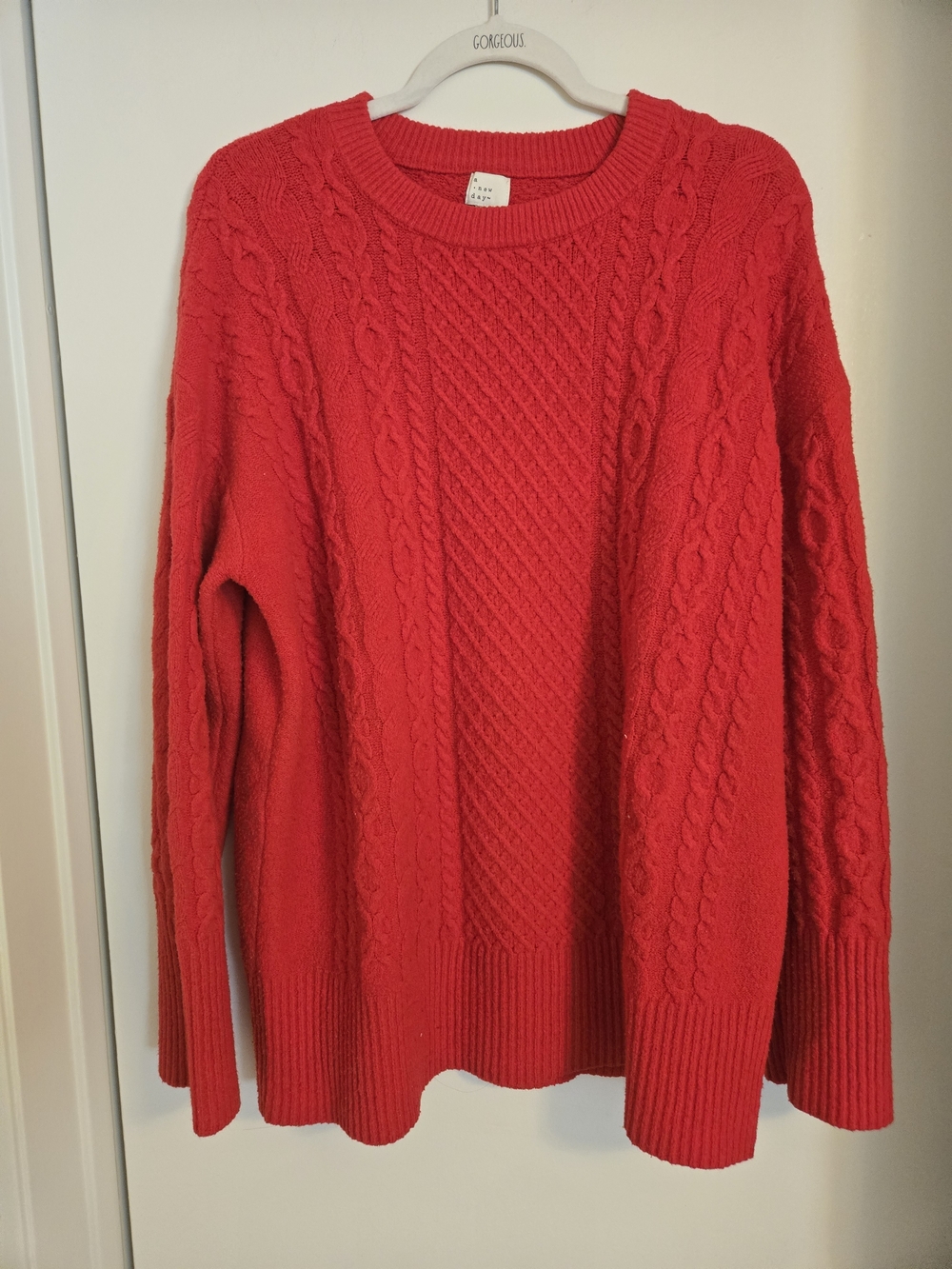 a new day Red Cable-Knit Crewneck Sweater - Picture 2 of 3
